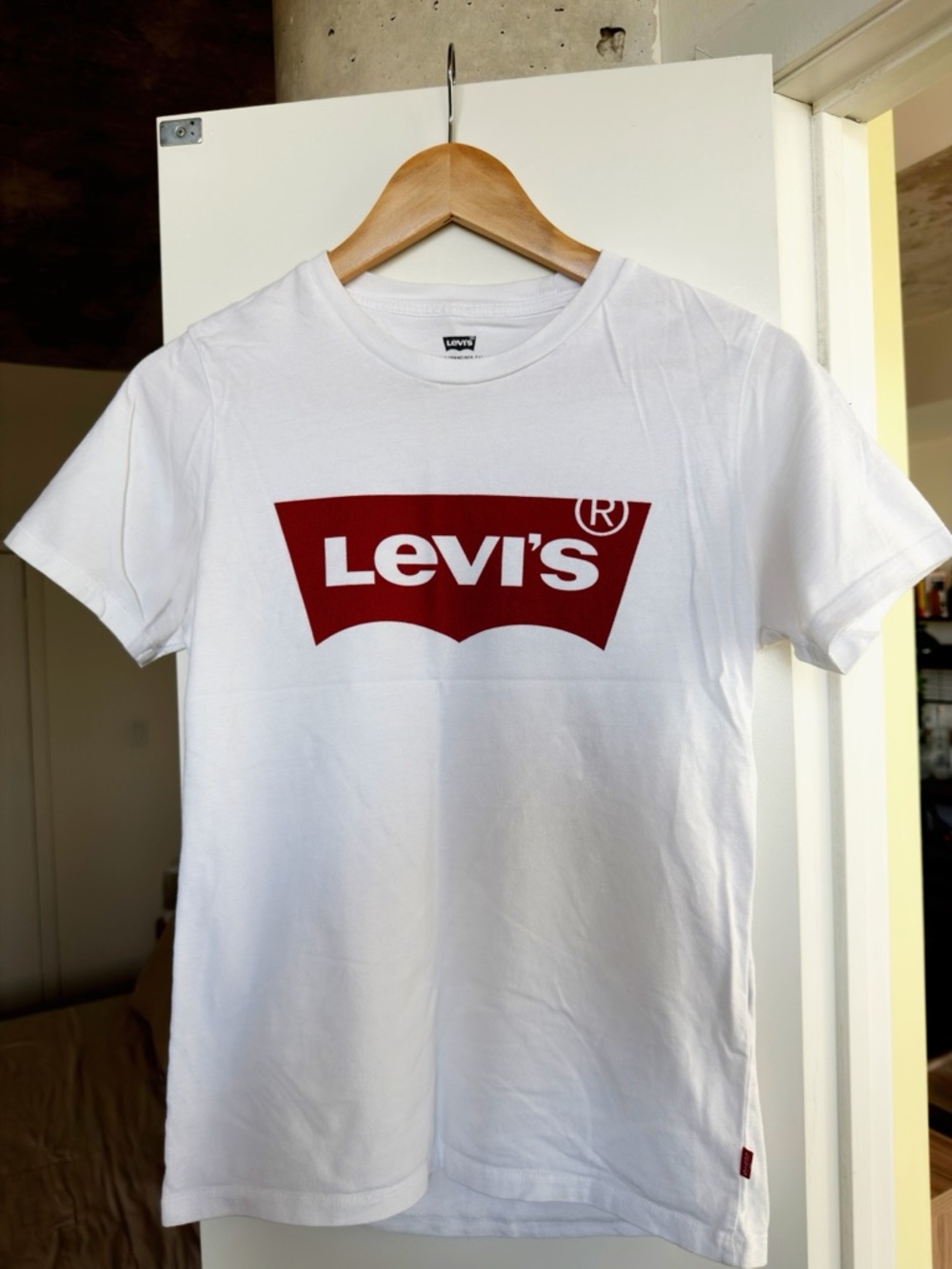 Levi's White T-Shirt with Red Logo - Womens Casual Tee